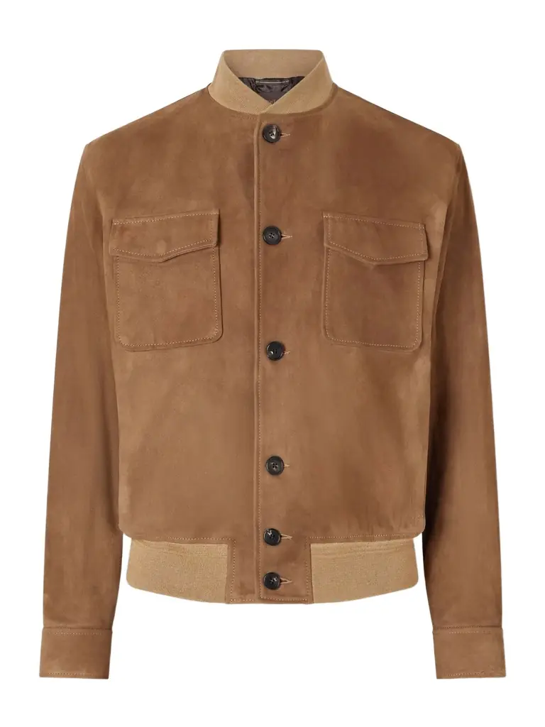 Slowear Suede Bomber Jacket - Men