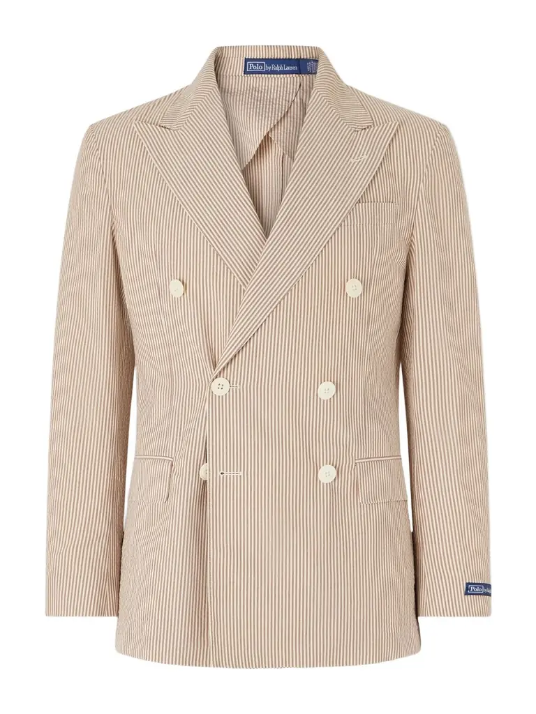 Polo Ralph Lauren Double-Breasted Striped Cotton Suit Jacket - Men