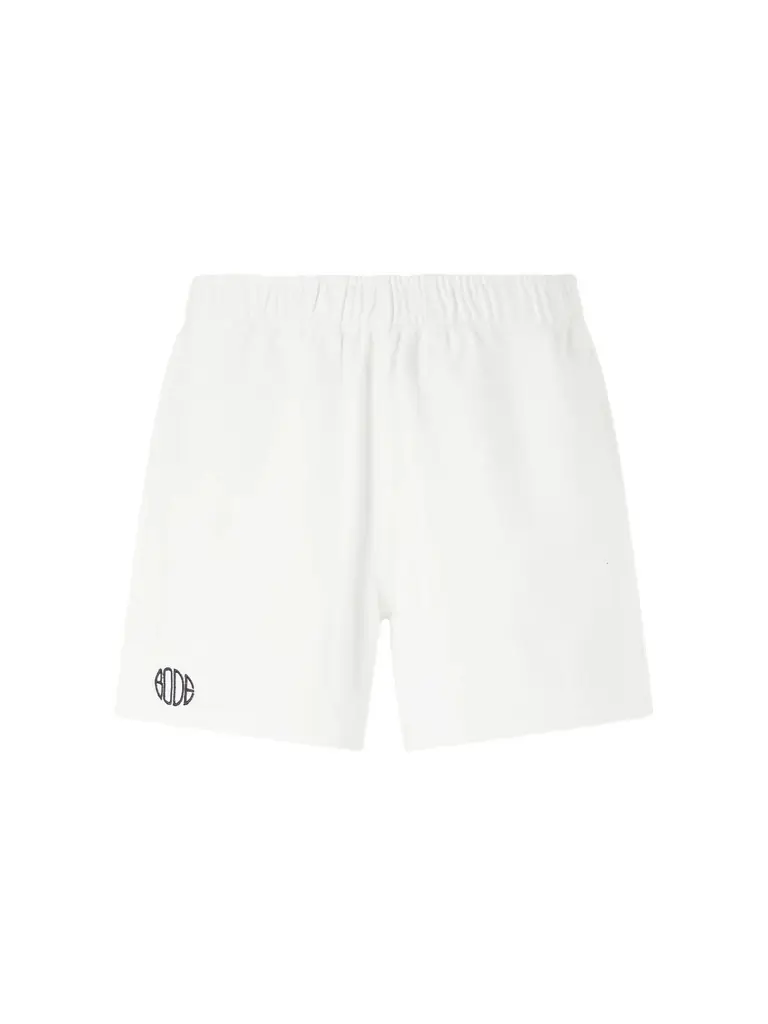 BODE Field Straight-Leg Logo-Embroidered Cotton-Twill Shorts - Men