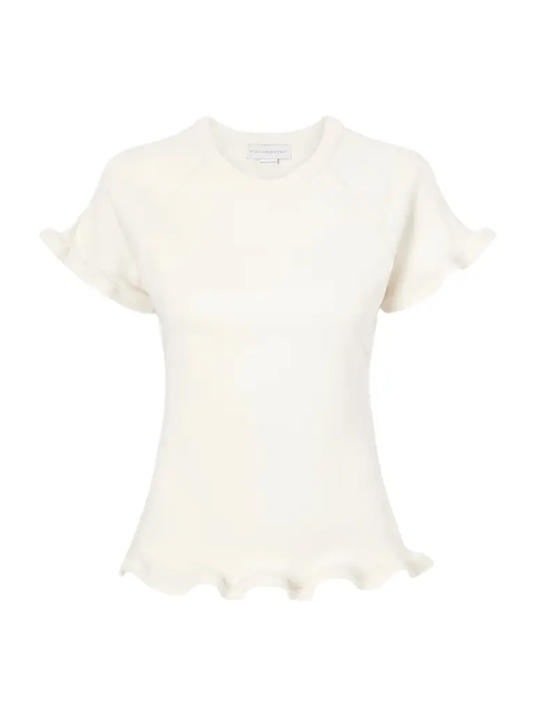 Stella McCartney Ruffled Cotton-jersey T-shirt