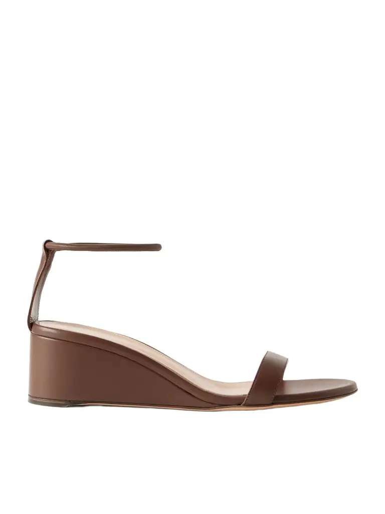 Gianvito Rossi 45 Leather Wedge Sandals