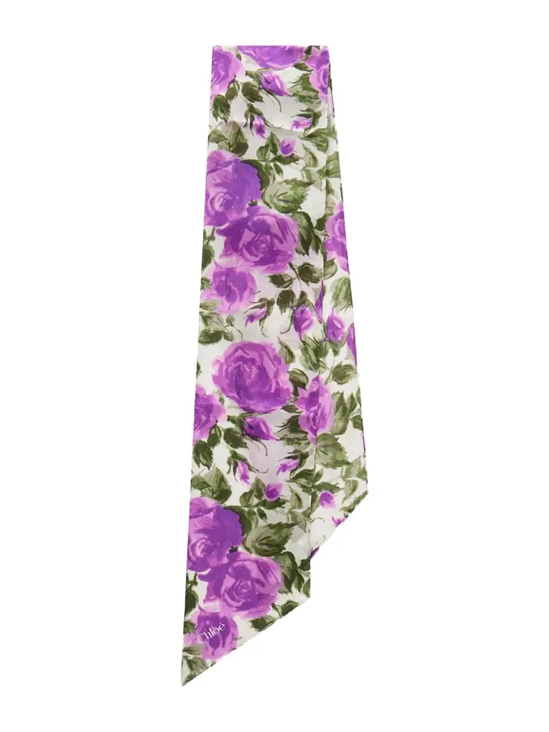 Chloé Floral-print Silk-georgette Scarf