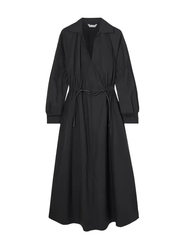Max Mara Drawstring Cotton Maxi Shirt Dress
