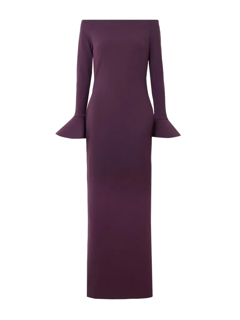 Solace London Anica Off-the-shoulder Crepe Gown