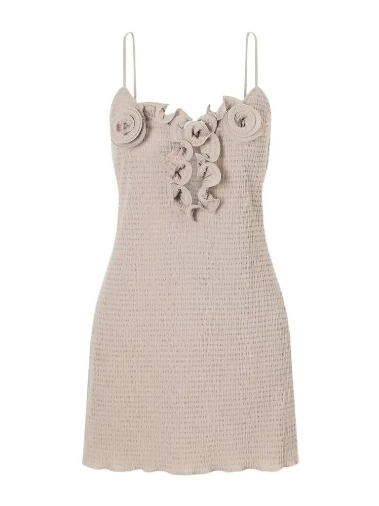 Magda Butrym Floral-appliquéd Crepe Mini Dress