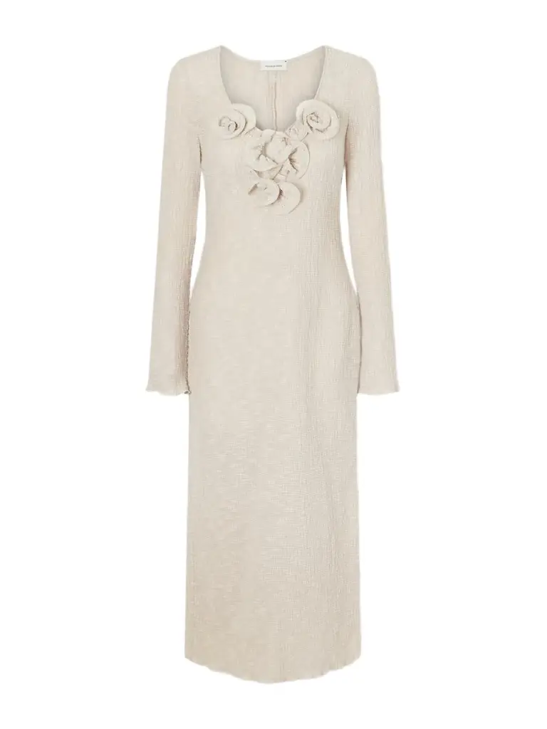 Magda Butrym Beach Floral-appliquéd Lyocell-blend Midi Dress