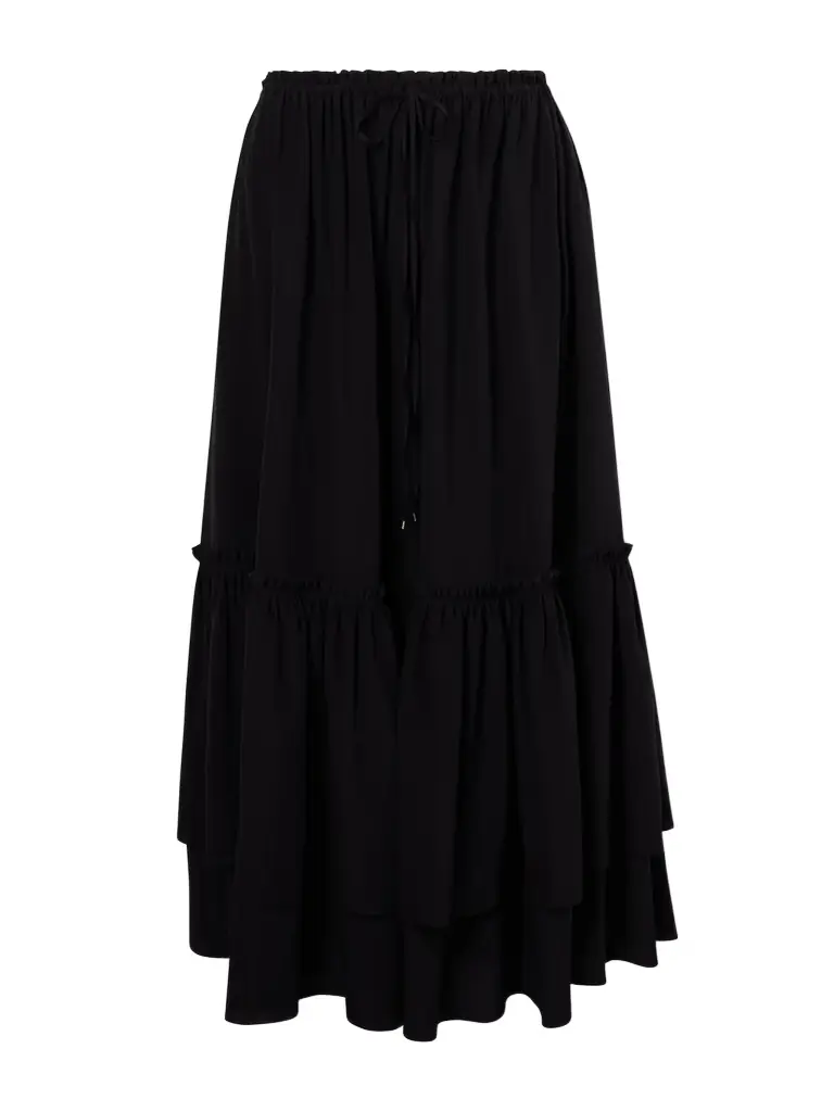 Chloé Tiered Silk Crepe De Chine Maxi Skirt