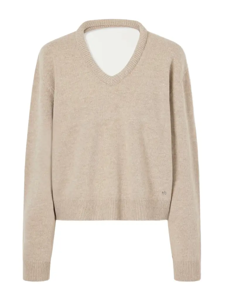 Acne Studios Leather-trimmed Wool Sweater