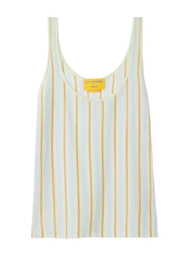 Guest In Residence Striped Cashmere Tank