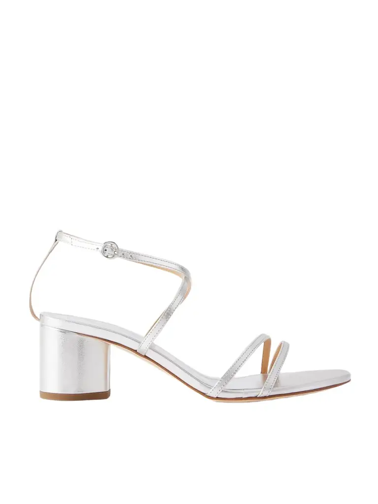 aeyde Mirella Metallic Leather Sandals