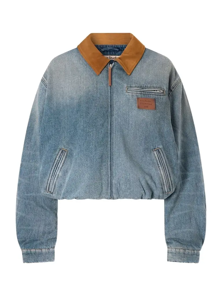 Acne Studios Suede-trimmed Denim Jacket