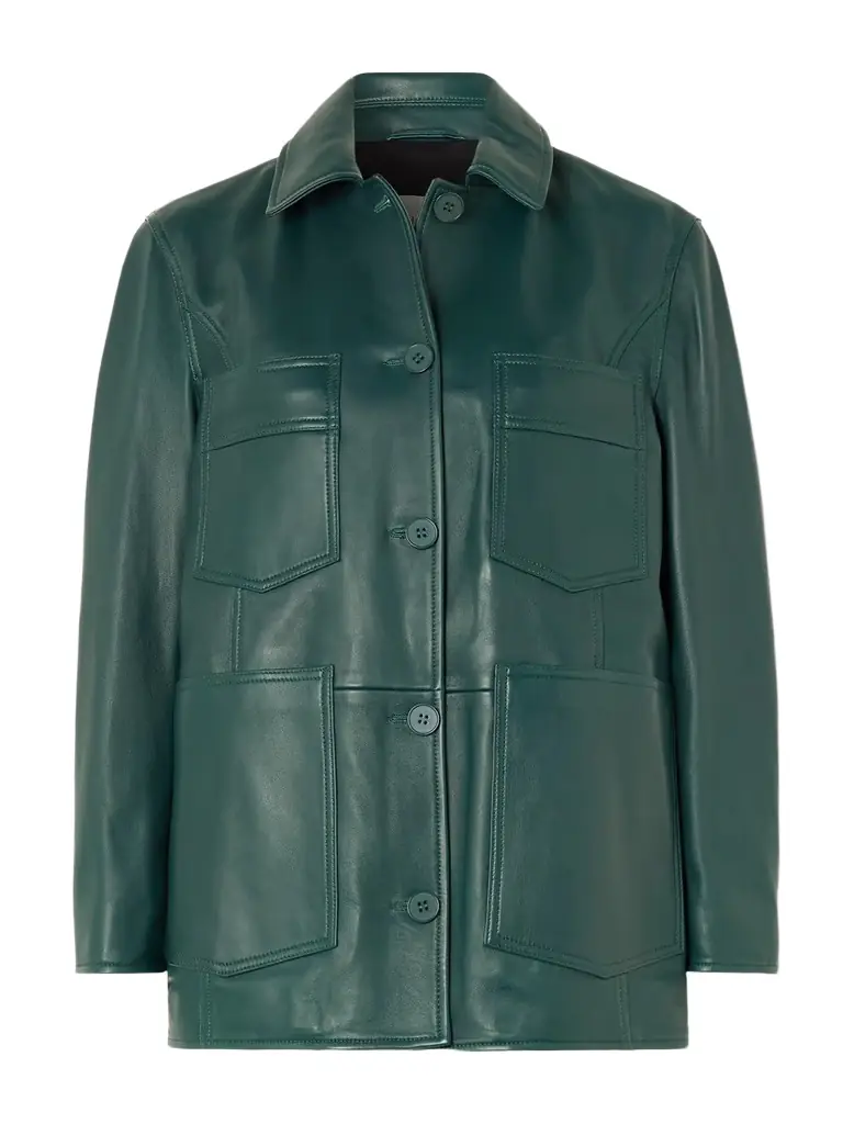Nour Hammour Seleste Paneled Leather Jacket
