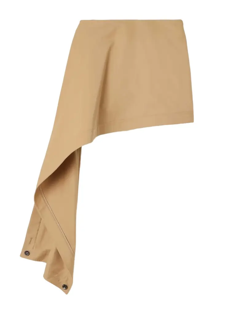 Loewe Asymmetric Cotton And Silk-blend Mini Skirt