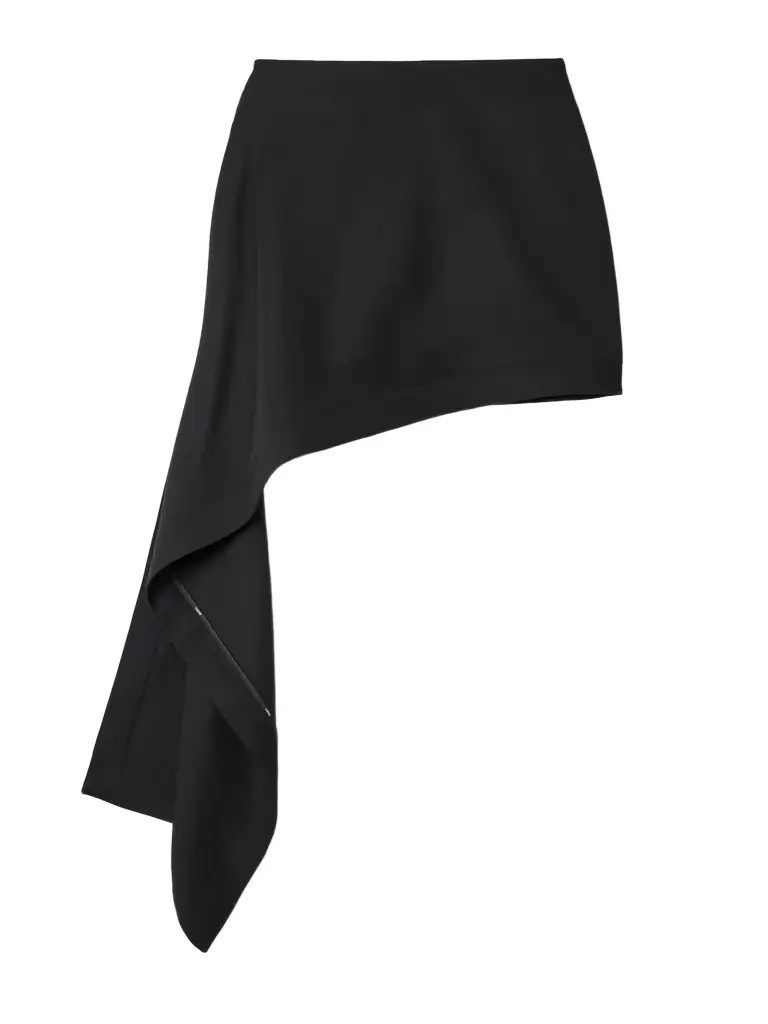 Loewe Asymmetric Wool-twill Mini Skirt