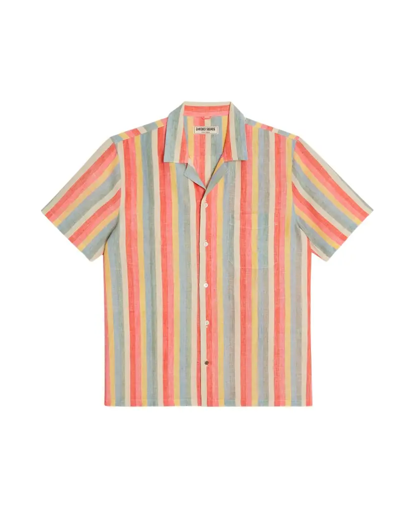 Emporio Sirenuse Surfs' up Linen Hawaiian Shirt