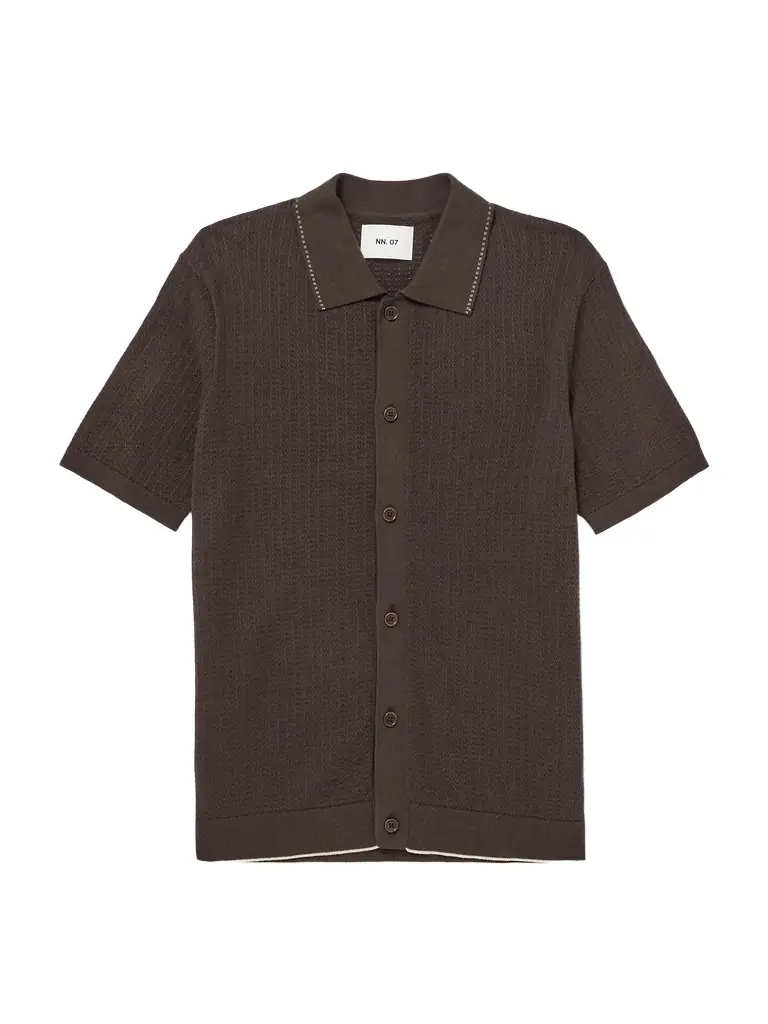 NN07 Nalo 60039 Open-Knit Cotton Shirt - Men