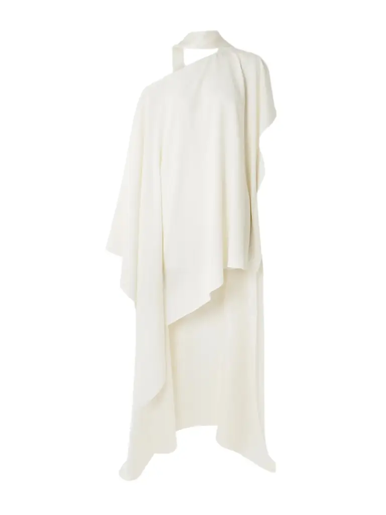 Taller Marmo Trebbia Scarf-detailed One-shoulder Crepe-cady Kaftan