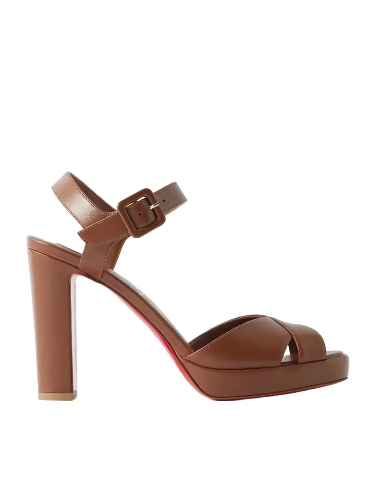 Christian Louboutin Cora 100 Leather Platform Sandals