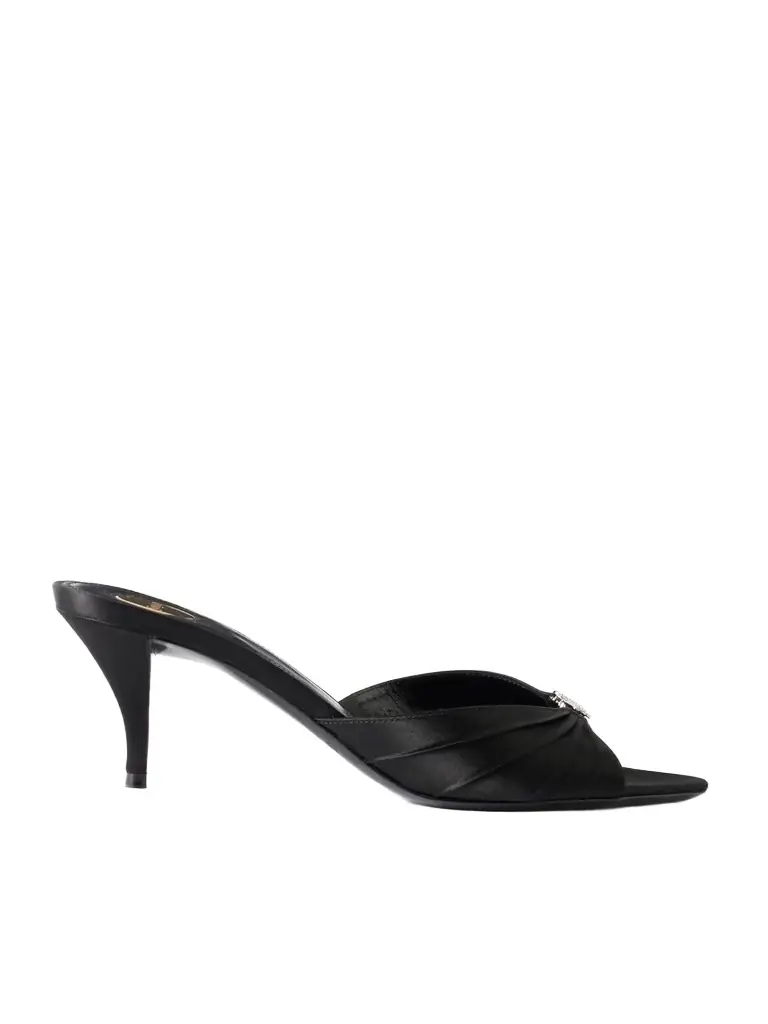 Saint Laurent Jerry 60 Embellished Satin Mules