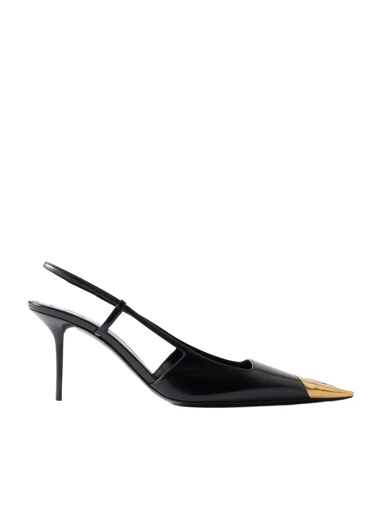 Saint Laurent Jeanne Embellished Leather Slingback Pumps