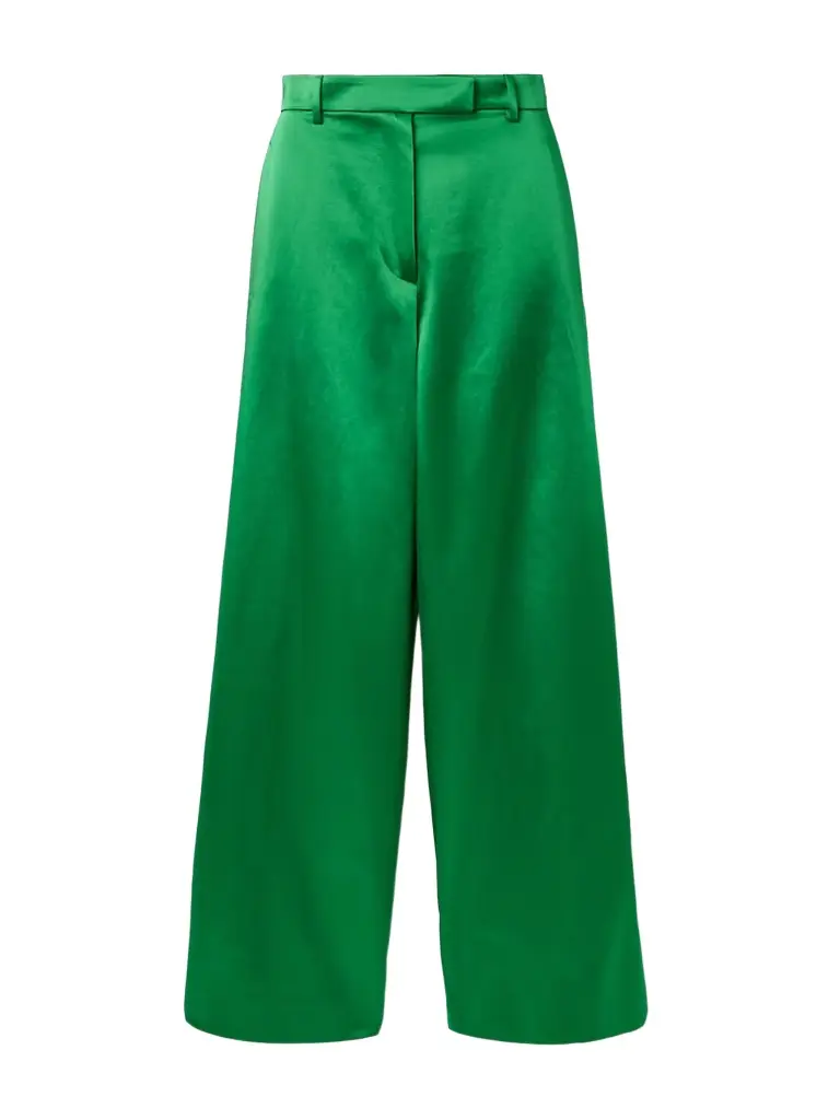 Dries Van Noten Cotton-blend Satin Straight-leg Pants