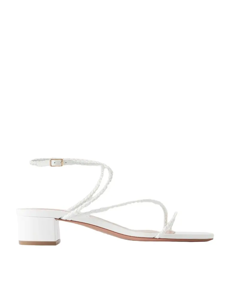 Aquazzura Luca 35 Braided Leather Sandals