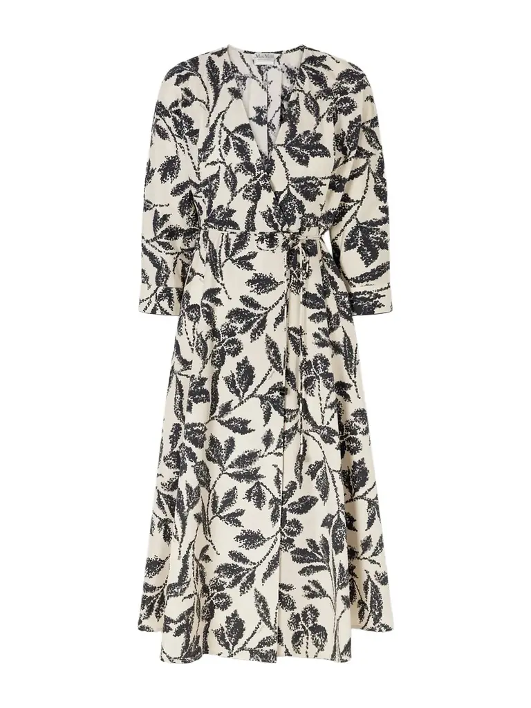 Max Mara Floral-print Cotton-poplin Wrap Dress