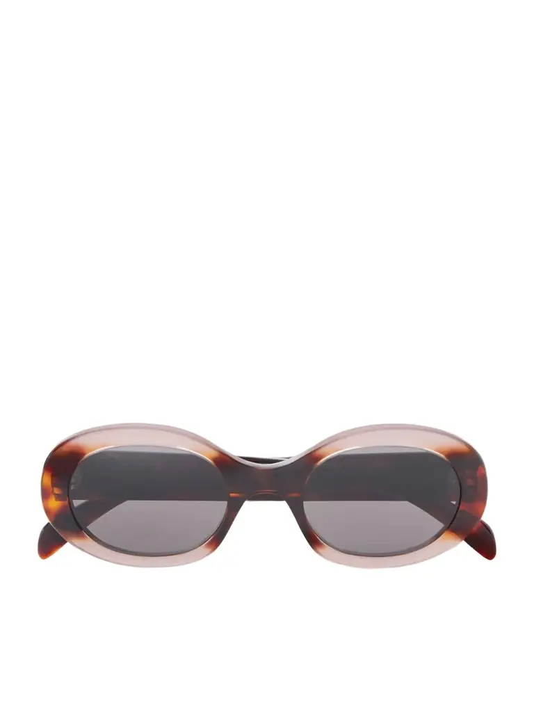 CELINE Eyewear Triomphe Oval-frame Tortoiseshell Acetate Sunglasses