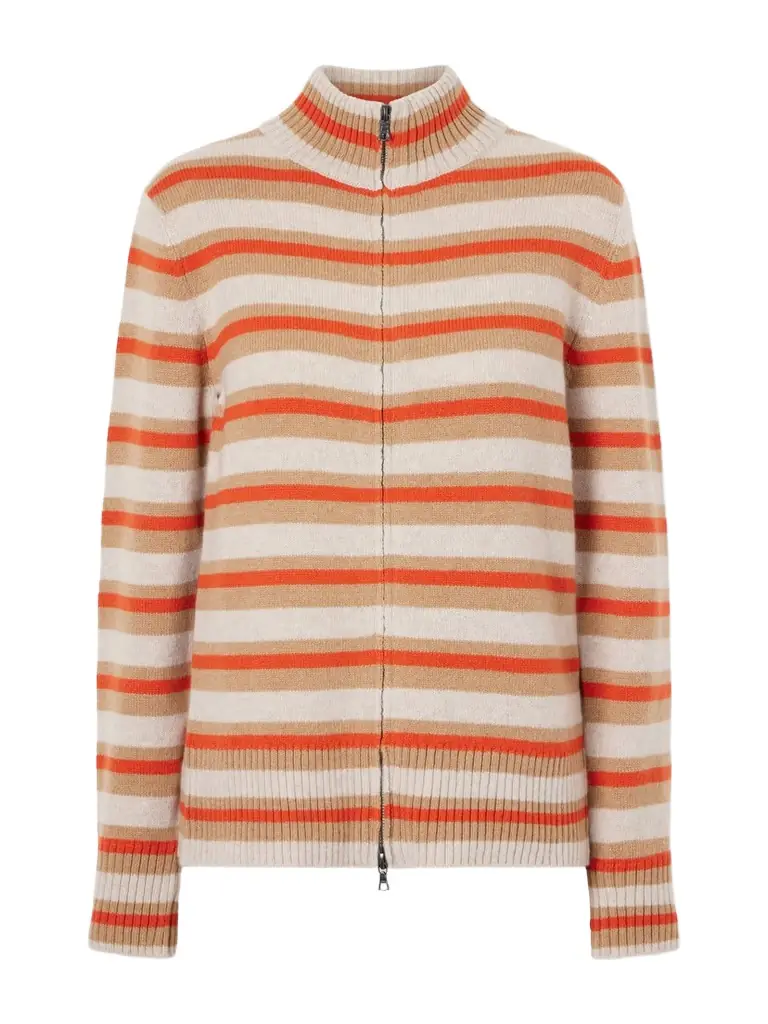 The Elder Statesman Hallie Striped Cashmere Cardigan