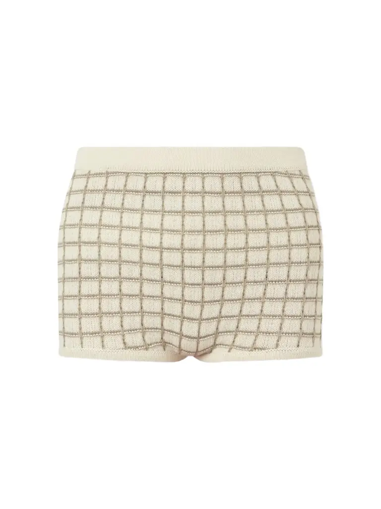 The Elder Statesman Ida Checked Cashmere Shorts