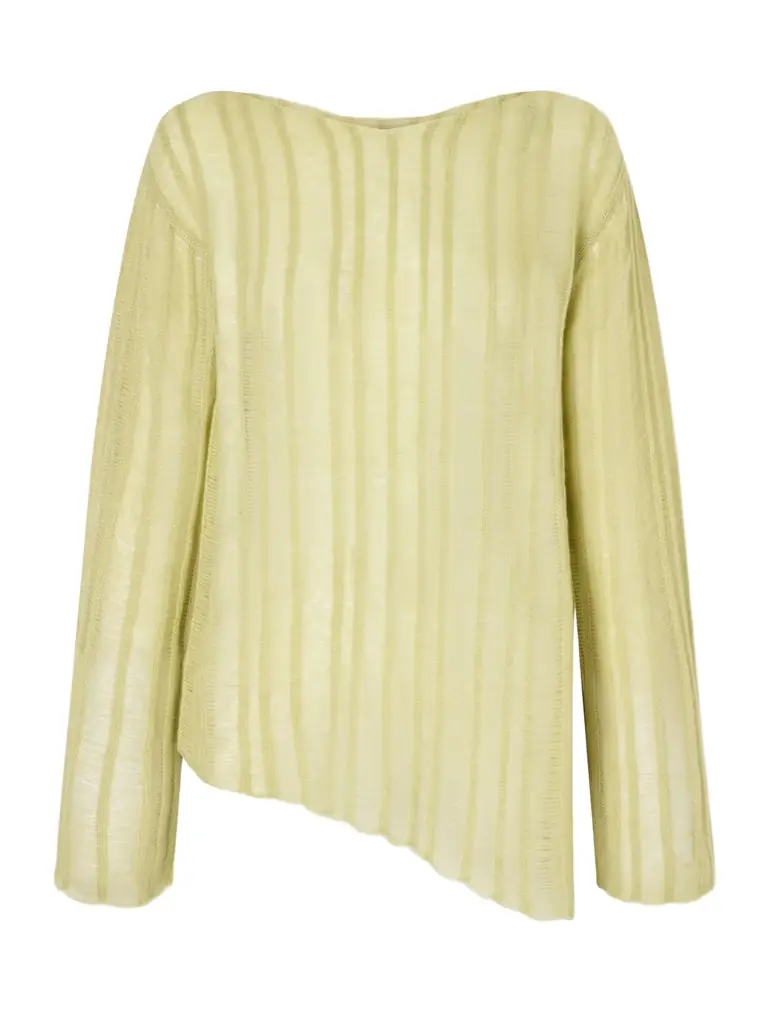 The Elder Statesman Nimbus Lola Asymmetric Cashmere And Cotton-blend Sweater