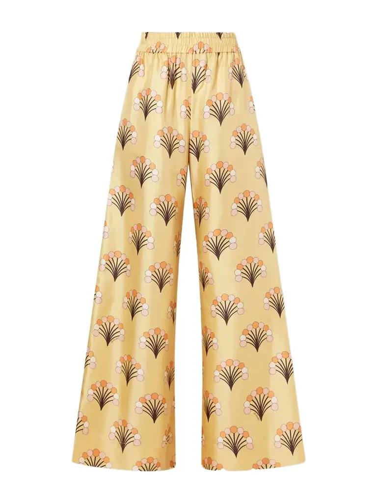 La DoubleJ Palazzo Printed Silk-twill Wide-leg Pants