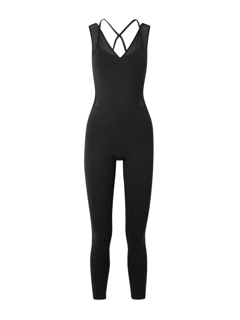 Eres Devi Tulle-trimmed Stretch-jersey Jumpsuit