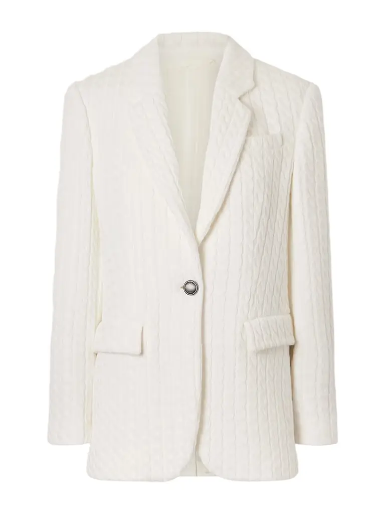 Brunello Cucinelli Cable-knit Cotton Blazer - Women's Clothing