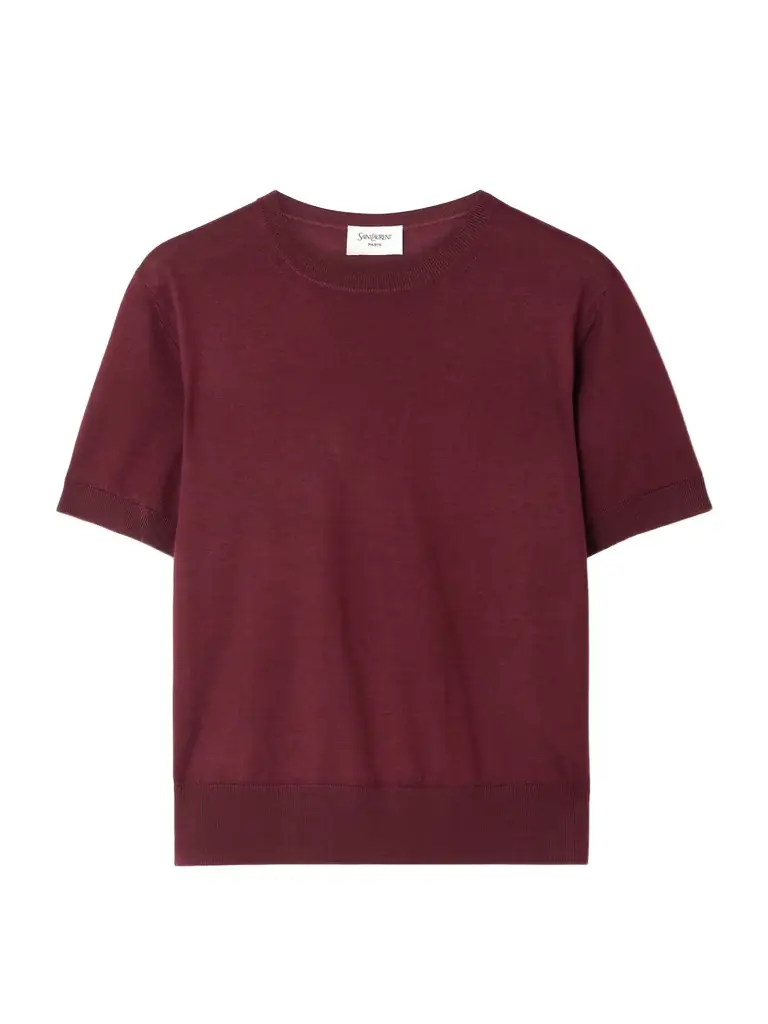 Saint Laurent Wool, Cashmere And Silk-blend Top