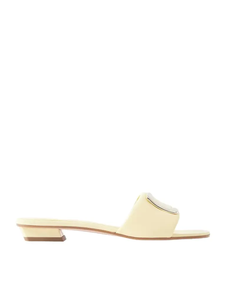 Roger Vivier 20 Buckled Padded Leather Mules
