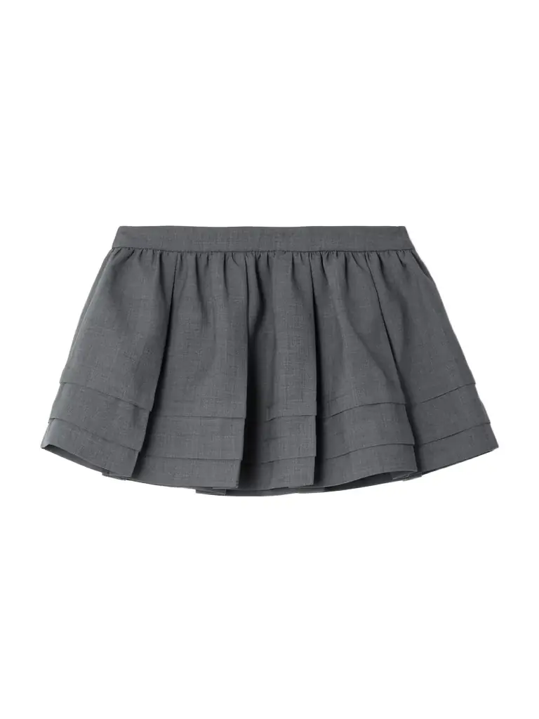 SHUSHU/TONG Tiered Grain De Poudre Mini Skirt