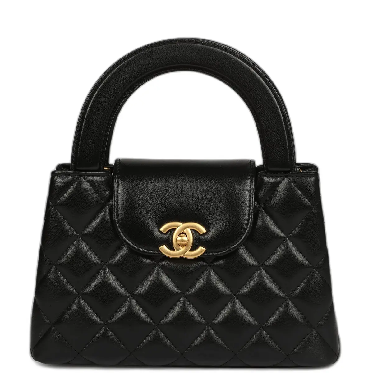 Chanel Chanel Small Kelly Shopper Black Shiny Aged Calfskin Brushed Gold Hardware