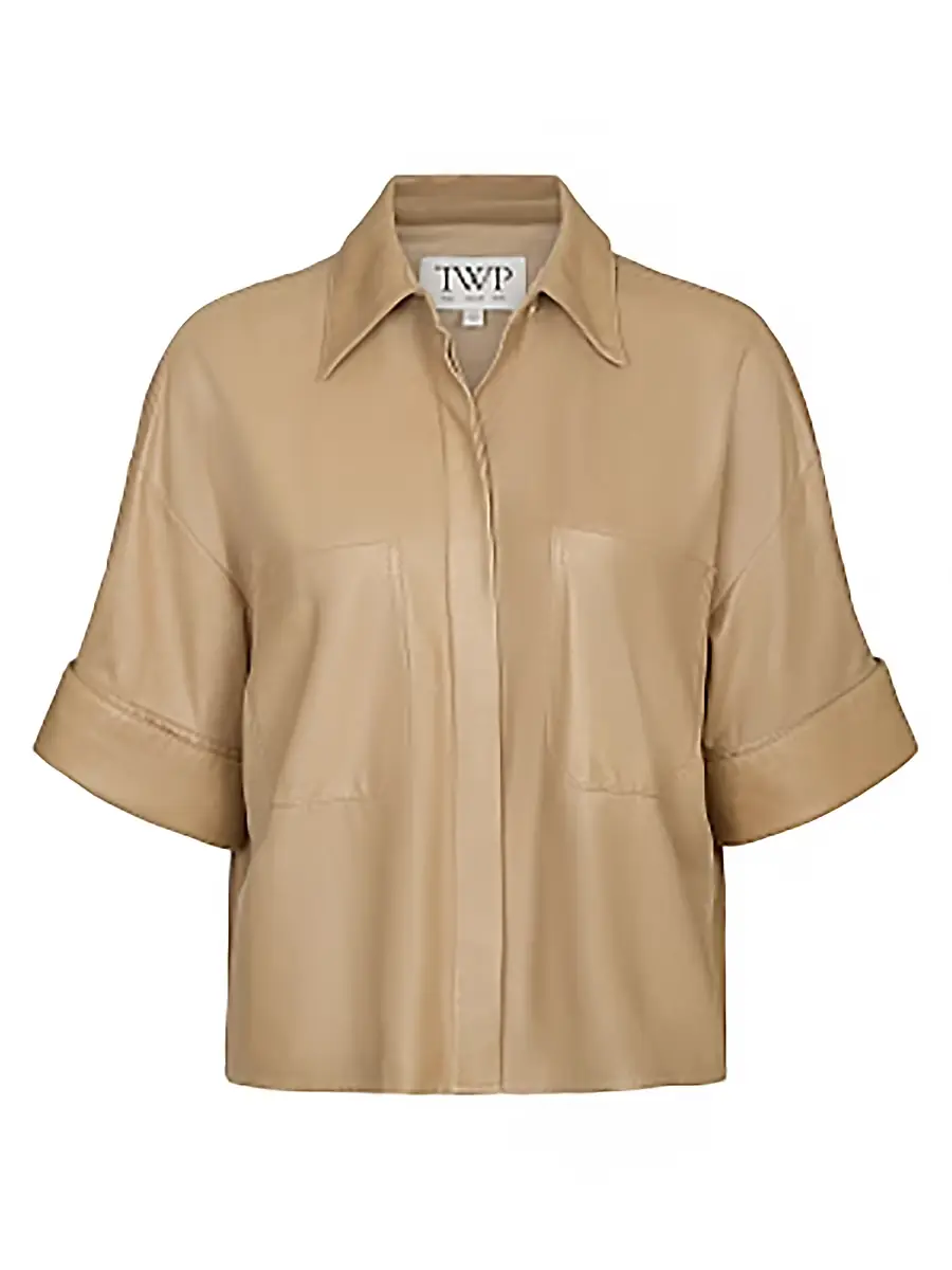 TWP Women's My Newest Mistake Leather Shirt - British Khaki