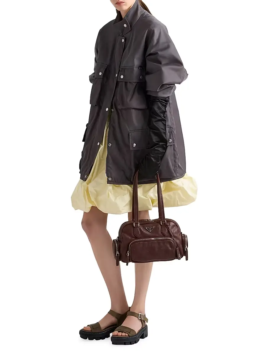 Prada Women's  Leather Top Handle Bag - Brown