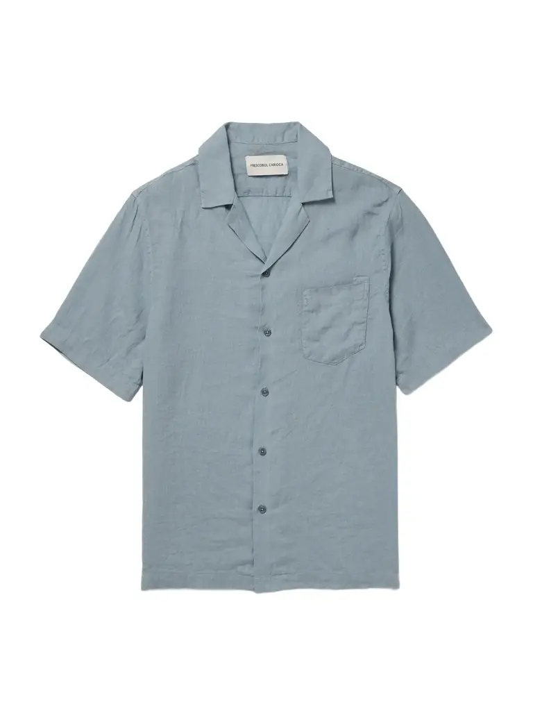 Frescobol Carioca Angelo Camp-Collar Linen Shirt - Men