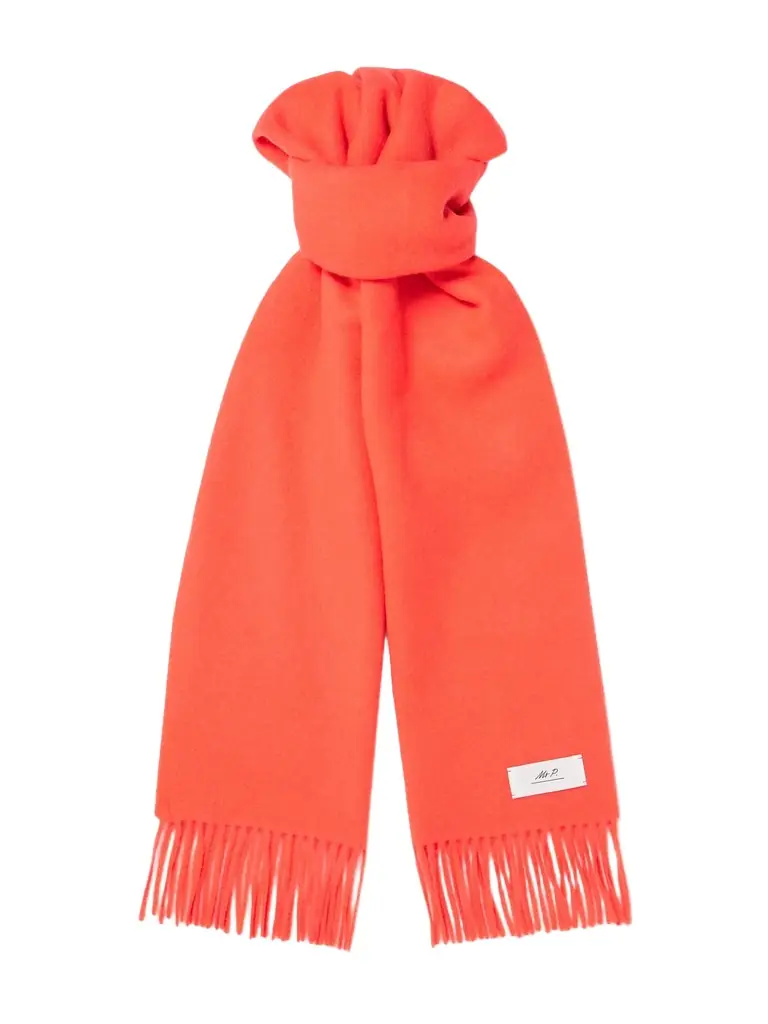 MR P. Logo-Appliquéd Fringed Cashmere Scarf - Men