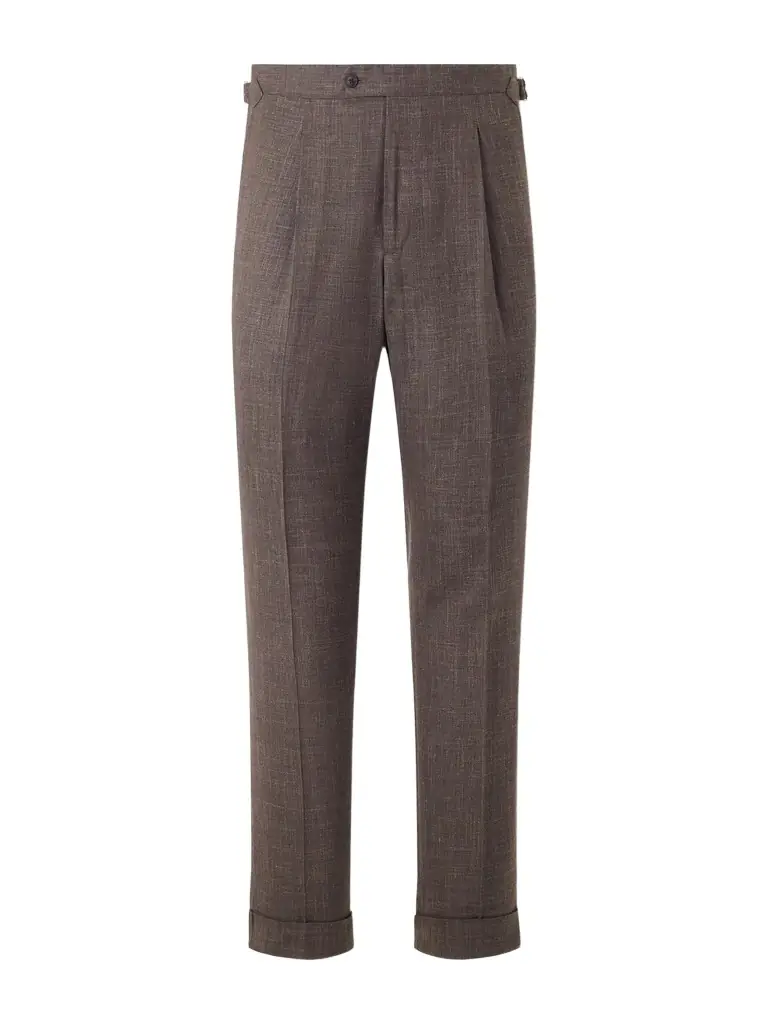 Saman Amel Amie Straight-Leg Wool, Silk and Linen-Blend Suit Trousers - Men