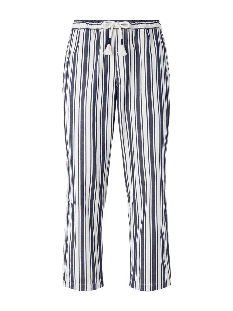 Orlebar Brown Sonoran Cropped Straight-Leg Striped Cotton-Canvas Drawstring Trousers - Men