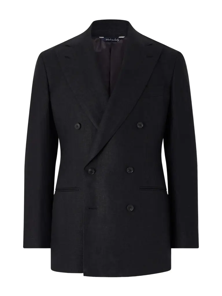 Saman Amel Linen Double-Breasted Blazer - Men