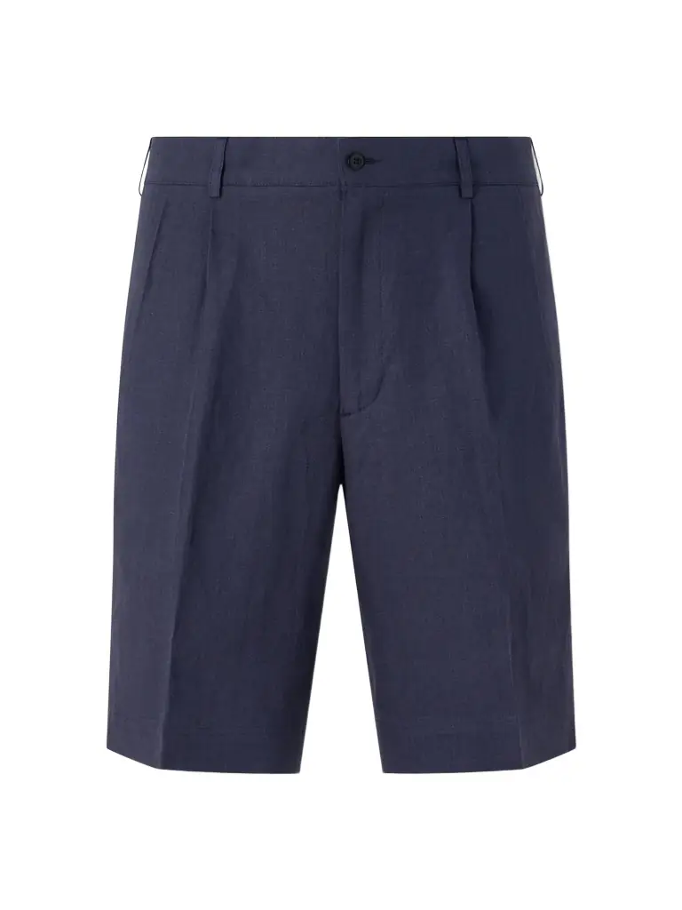 Rubinacci Straight-Leg Pleated Linen Shorts - Men