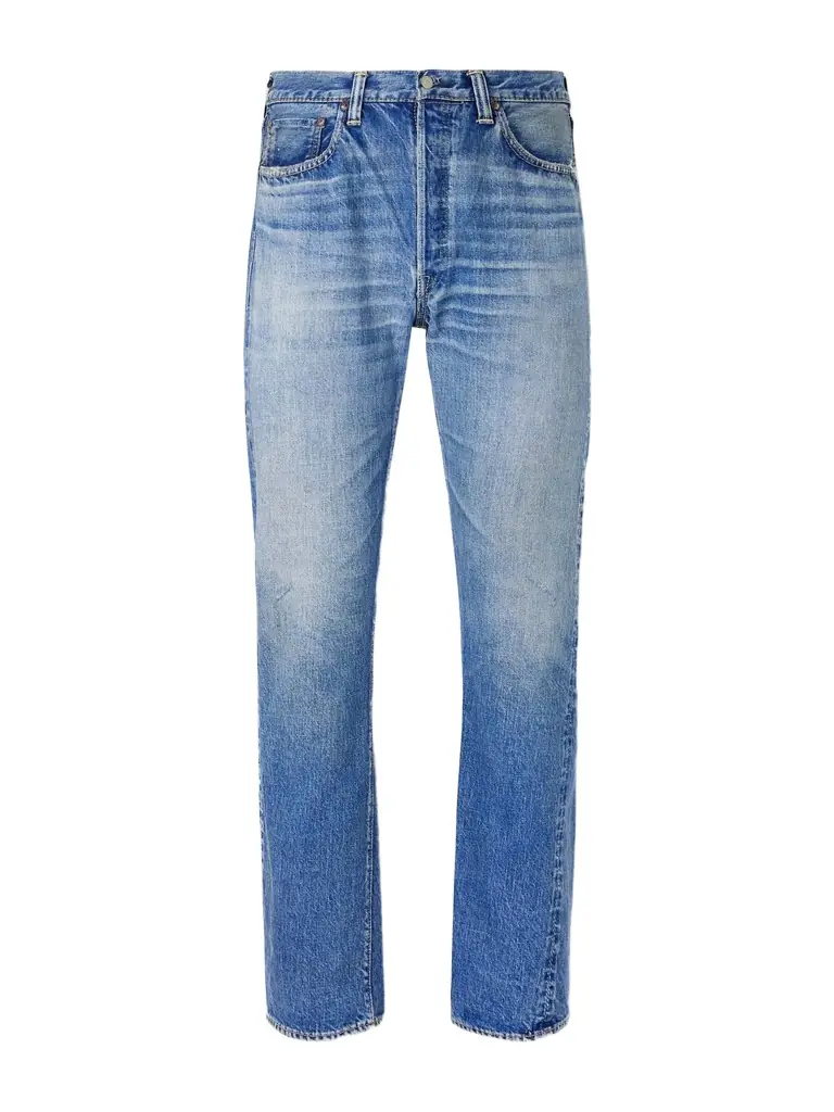 FULLCOUNT Dartford 1341-1101 Straight-Leg Distressed Selvedge Jeans - Men