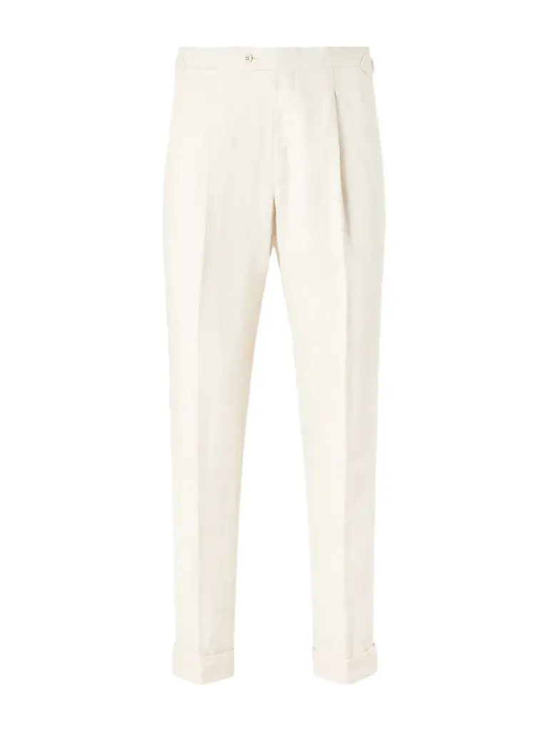 Saman Amel Amie Straight-Leg Wool, Silk and Linen-Blend Suit Trousers - Men
