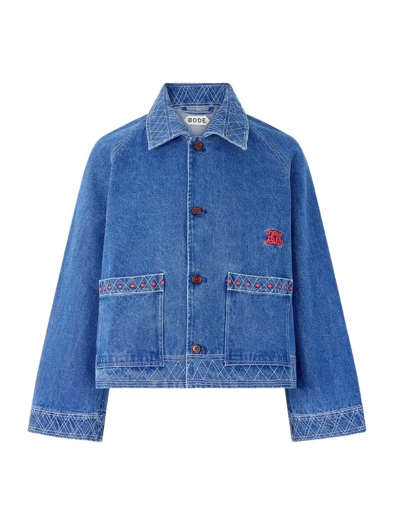 BODE Embroidered Merino Wool-Blend Denim Jacket - Men