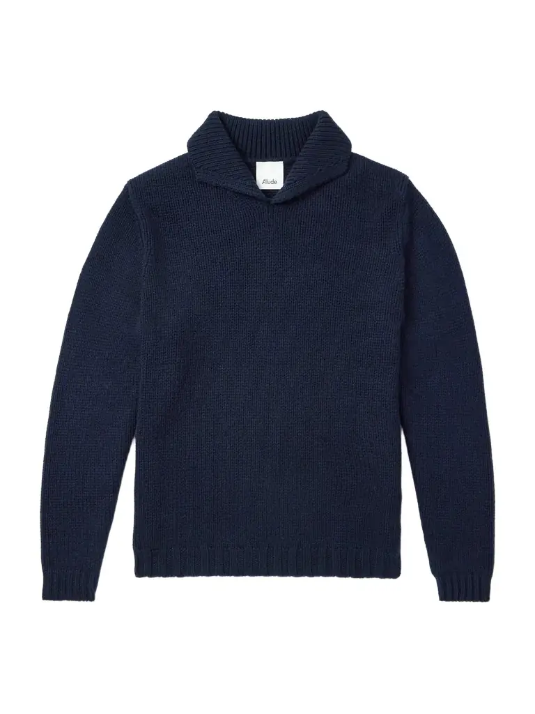 Allude Shawl-Collar Virgin Wool and Cashmere-Blend Sweater - Men